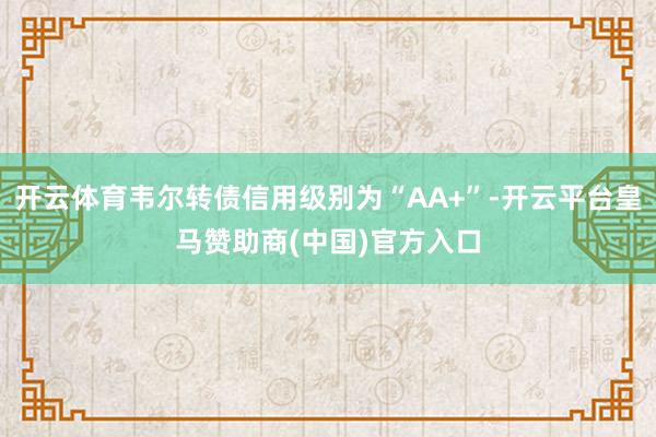 开云体育韦尔转债信用级别为“AA+”-开云平台皇马赞助商(中国)官方入口