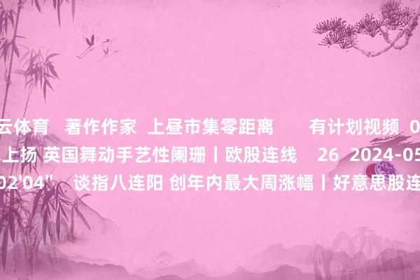 开云体育   著作作家  上昼市集零距离       有计划视频  01'45''    欧股全线上扬 英国舞动手艺性阑珊丨欧股连线    26  2024-05-13 09:51     02'04''    谈指八连阳 创年内最大周涨幅丨好意思股连线    29  2024-05-13 09:51     06'44''    通胀担忧缓解 好意思国科技股事迹超预期 AI助推好意思股潜力？丨从华尔街到陆家嘴    31  2024-04-29 10:00     03'53''    日本央行袖手旁不雅 日元加快下行跌破158关隘丨从华尔街到陆家嘴    37  2024-04-29 10:00     04'39''    好意思国联邦进款保障公司文书已关闭Republic First Bank丨从华尔街到陆家嘴    34  2024-04-29 10:00     一财最热    点击关闭-开云平台皇马赞助商(中国)官方入口