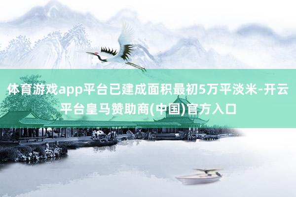 体育游戏app平台已建成面积最初5万平淡米-开云平台皇马赞助商(中国)官方入口