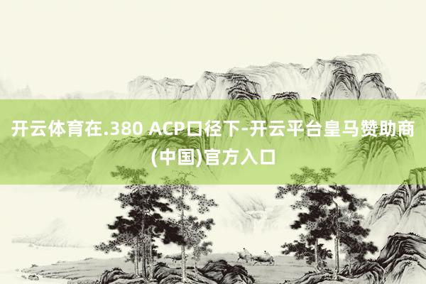 开云体育在.380 ACP口径下-开云平台皇马赞助商(中国)官方入口